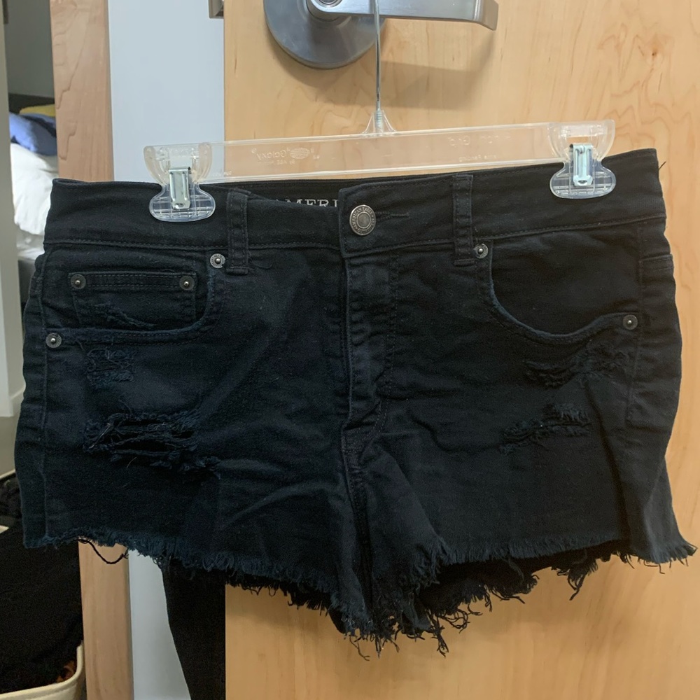 American eagle high rise festival shorts, black, 8